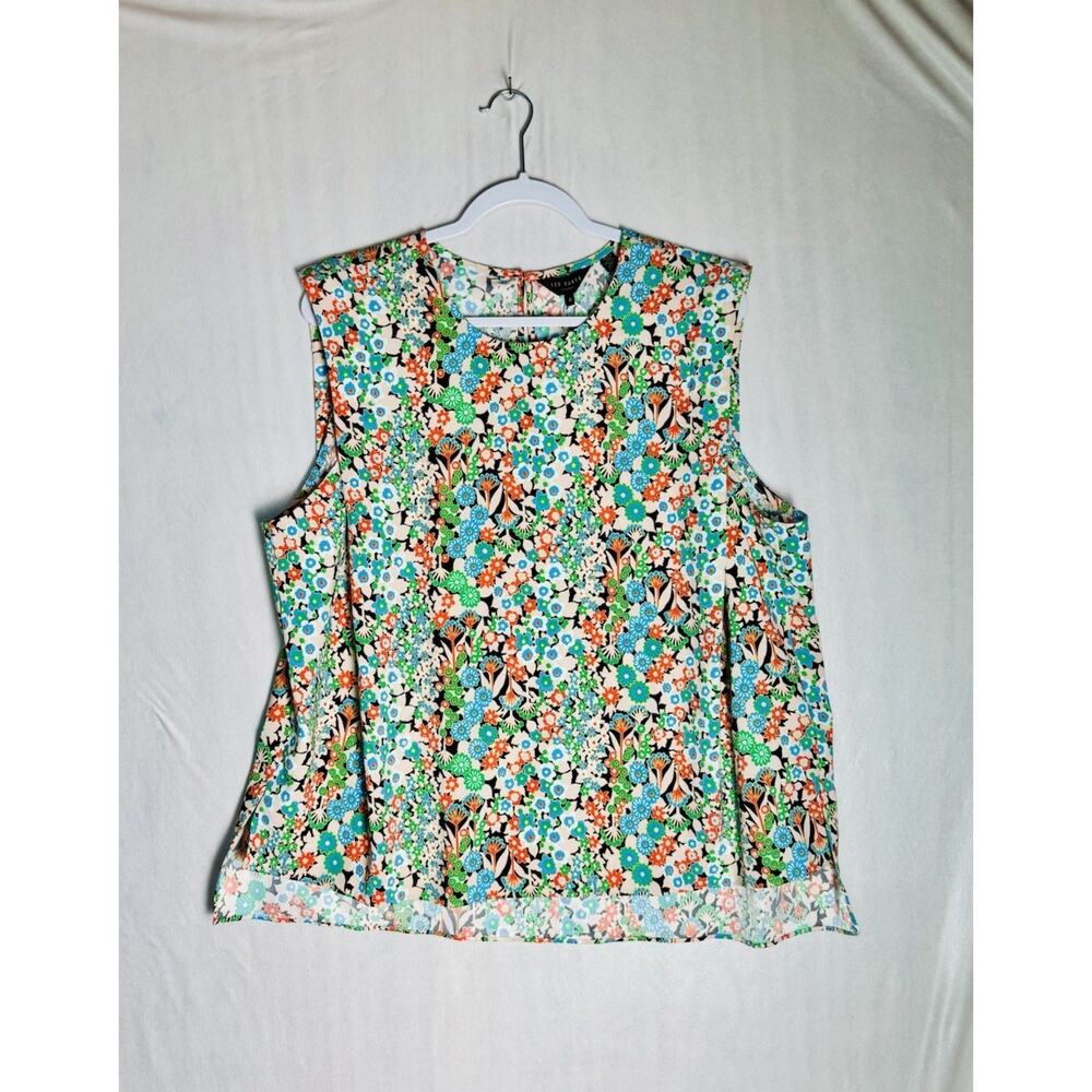 Ted Baker Womens Euro Chic Feminine Floral Sleeveless Blouse Size 6/Size 14 US